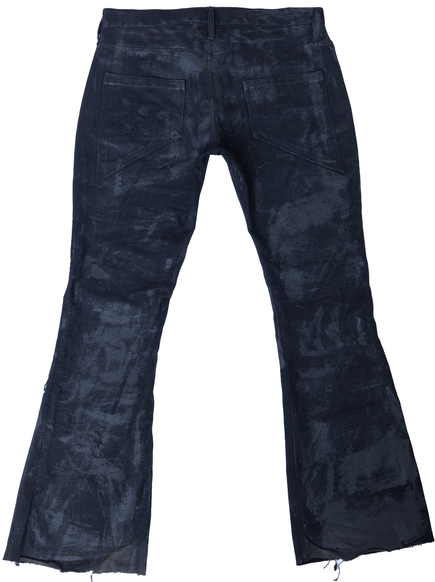 FW25 waxed flared jeans