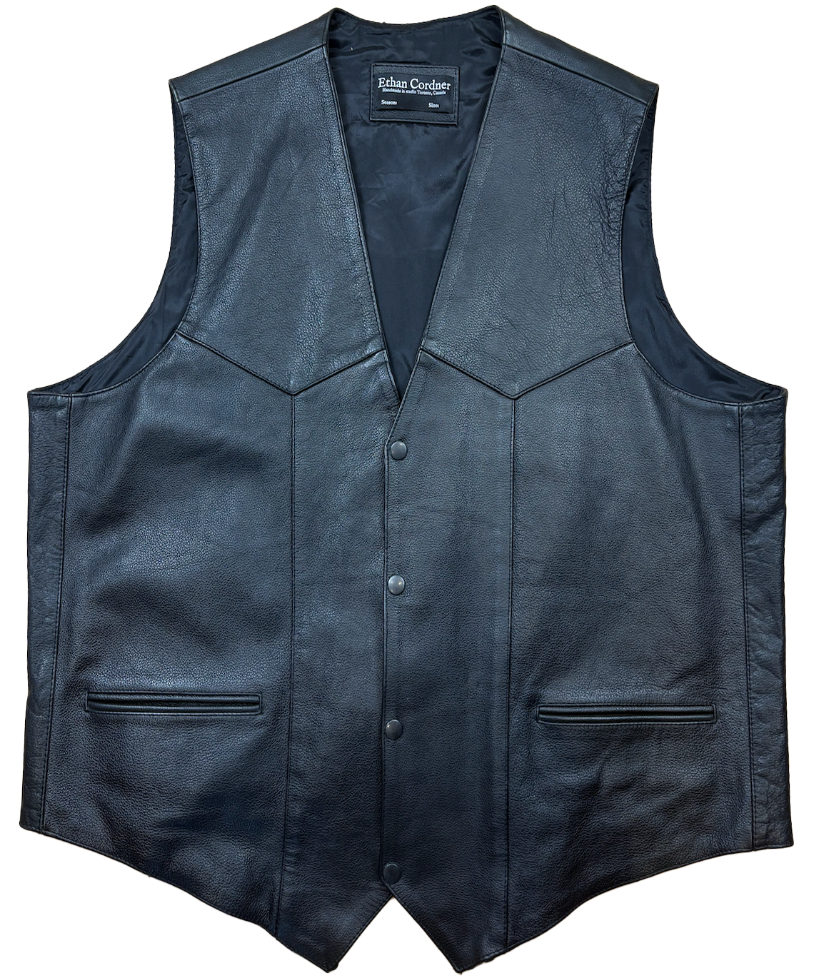 FW25 Panelled Cow Leather Moto-vest