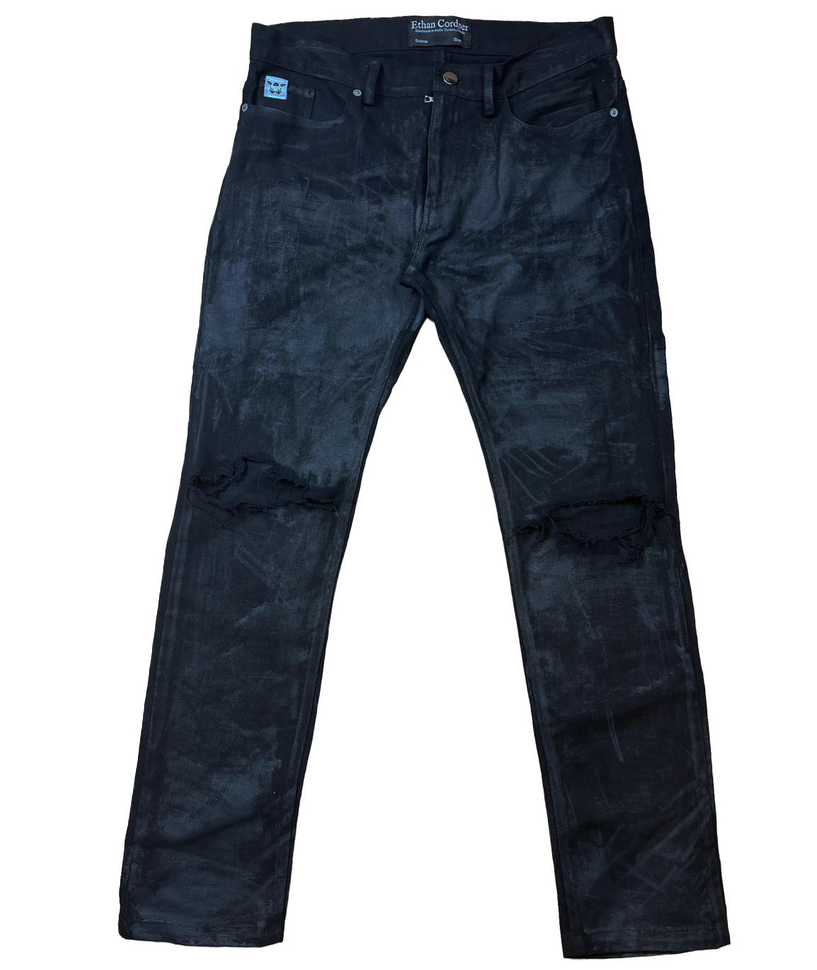 FW25 Waxed ripped jeans