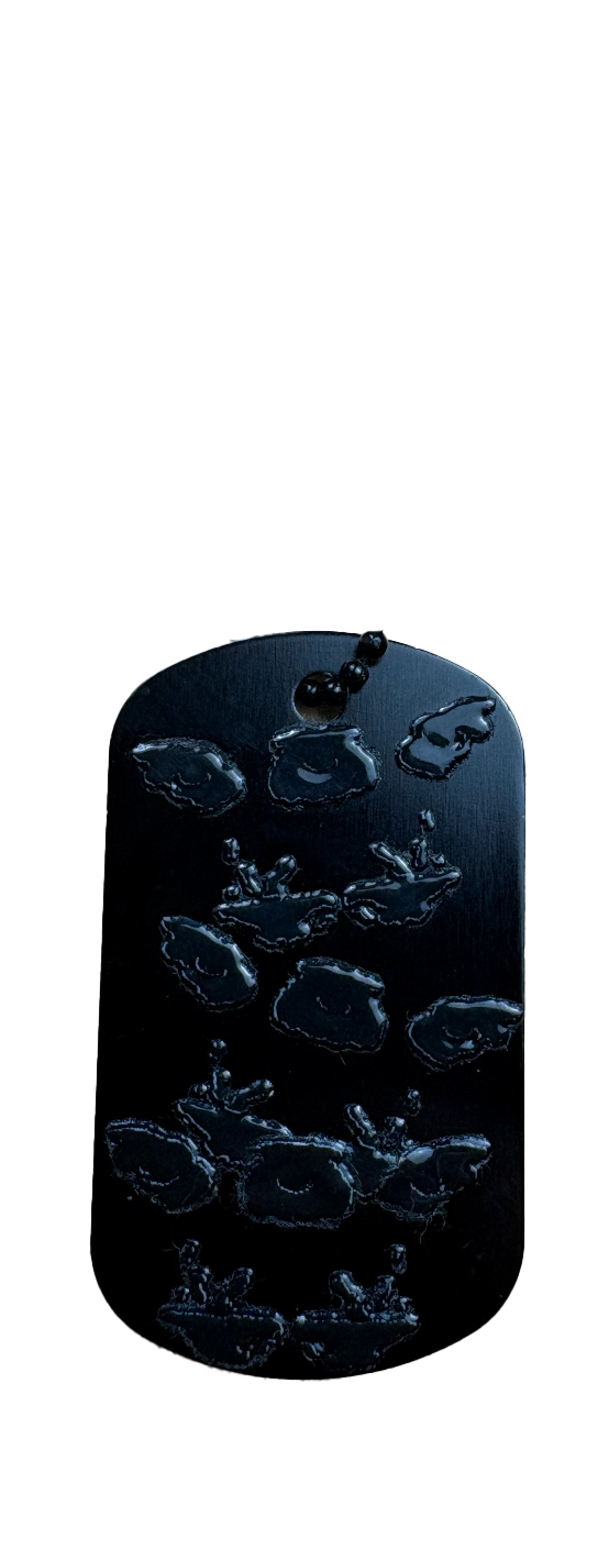 Triple black Distorted dogtag