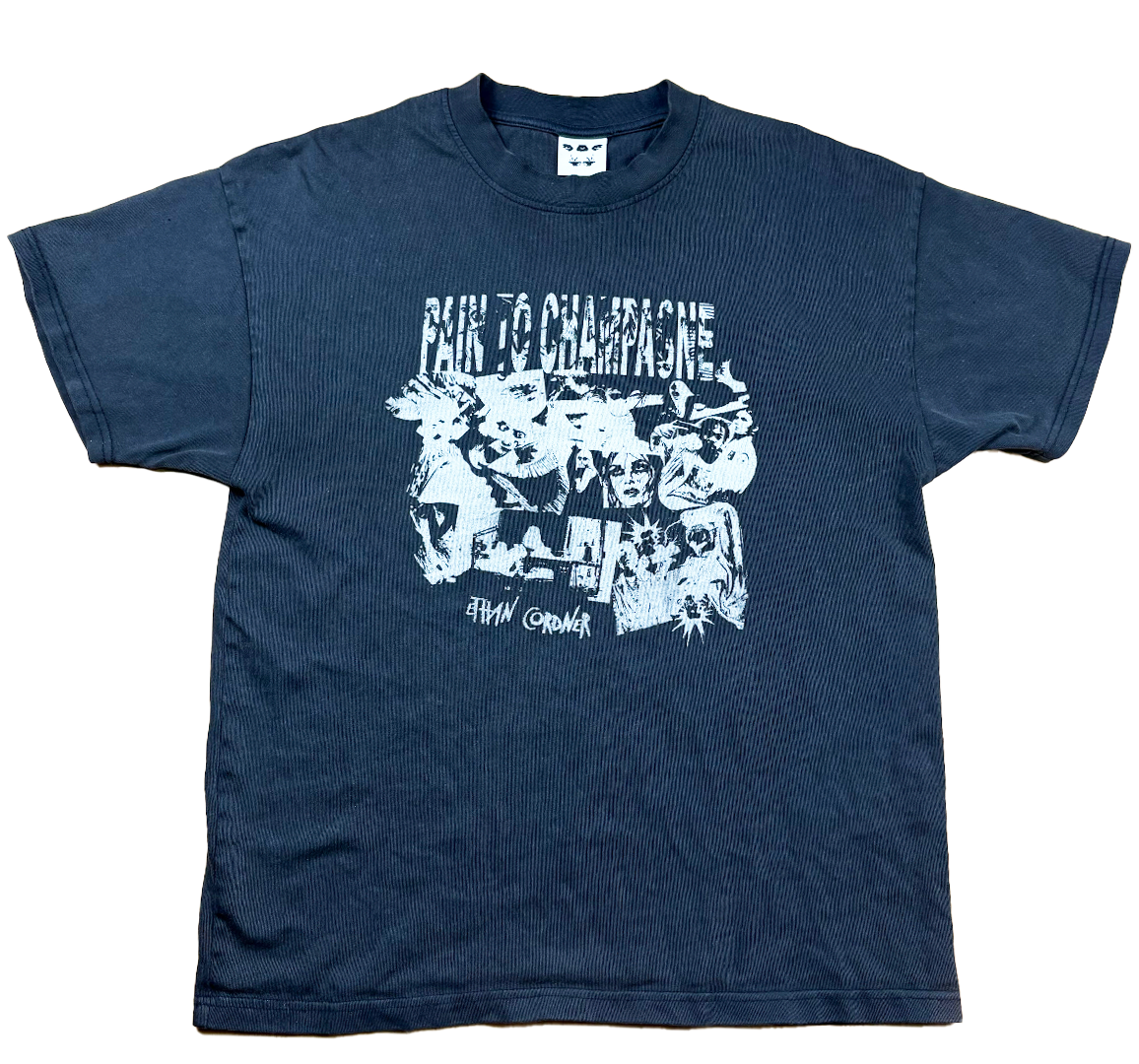 P2C Washed Black White Print T-shirt